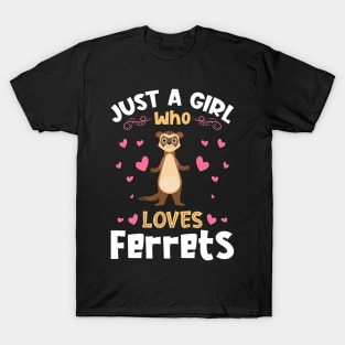 Just a Girl who Loves Ferrets Gift T-Shirt